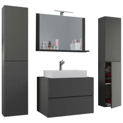Waschplatz Set Anthrazit Kanmura