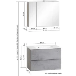 Waschplatz Set modern Fregato
