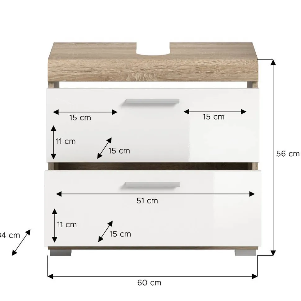 Waschtischunterschrank Kwesina