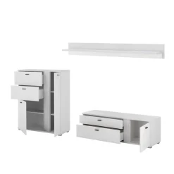 Weiße Design Wohnwand Constantin