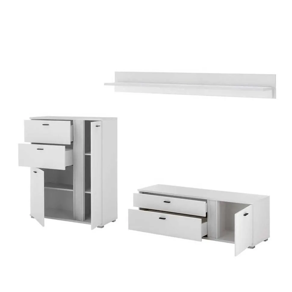 Weiße Design Wohnwand Constantin