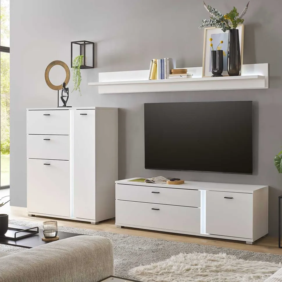 Weiße Design Wohnwand Constantin