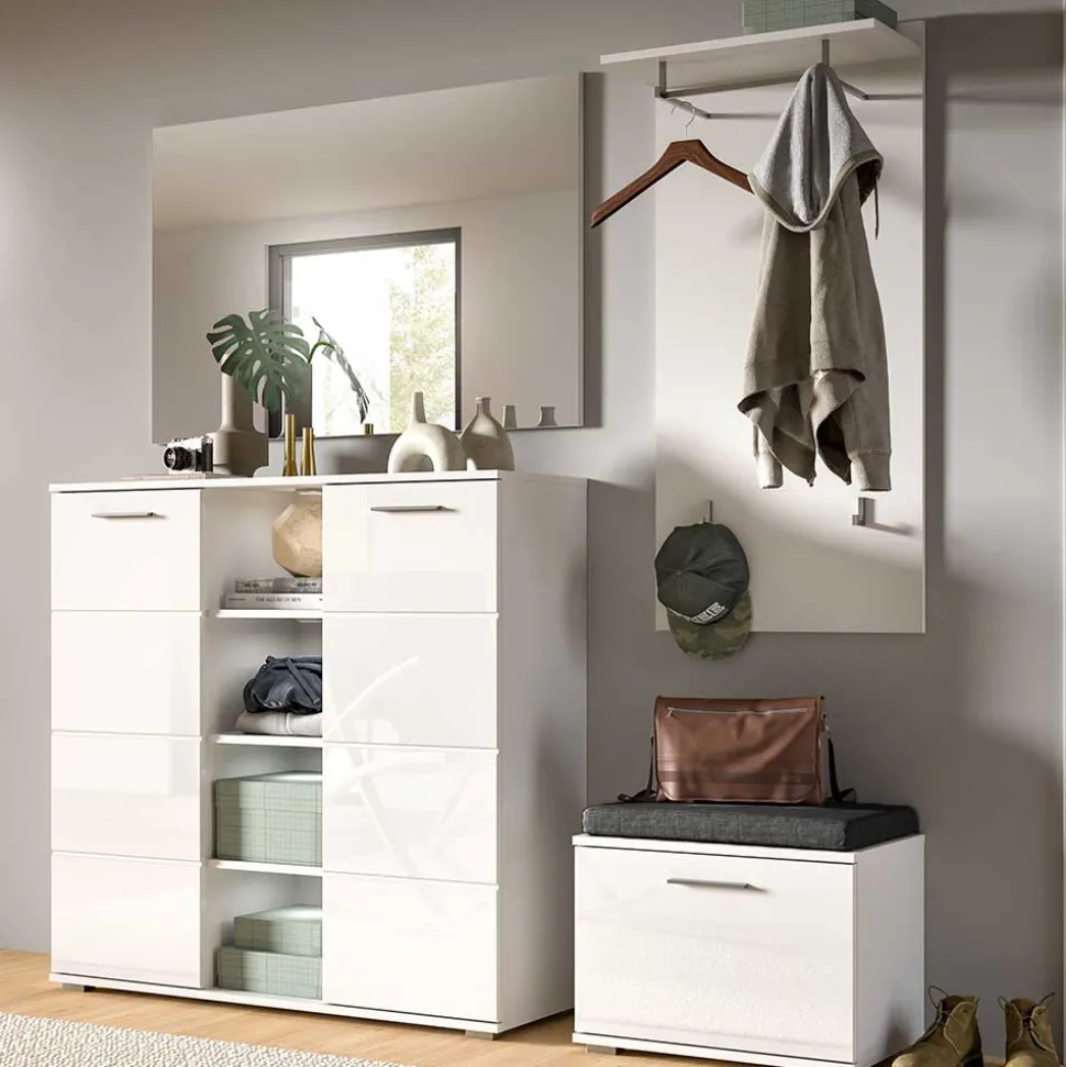 Weiße Garderobe Ampiano