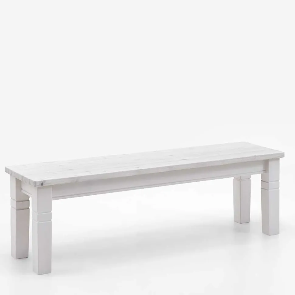 Weiße Massivholz Bank Kalimba