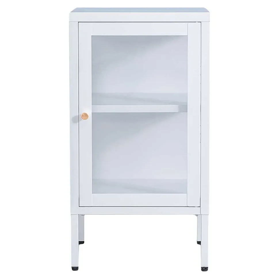 Weiße Metall Vitrine Atrios