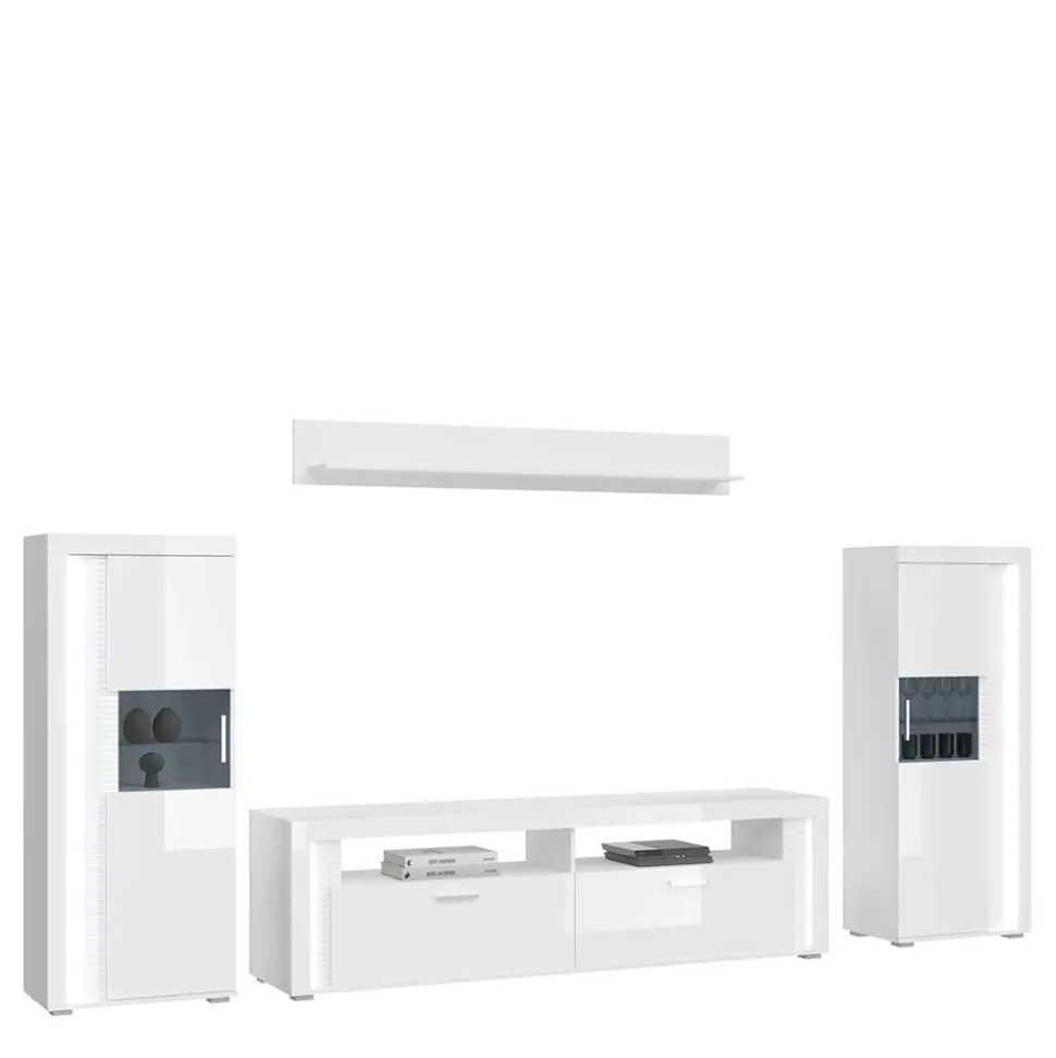 Weiße Wohnzimmer Anbauwand Countrys