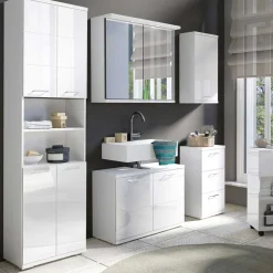 Weißer Badhochschrank Zirco