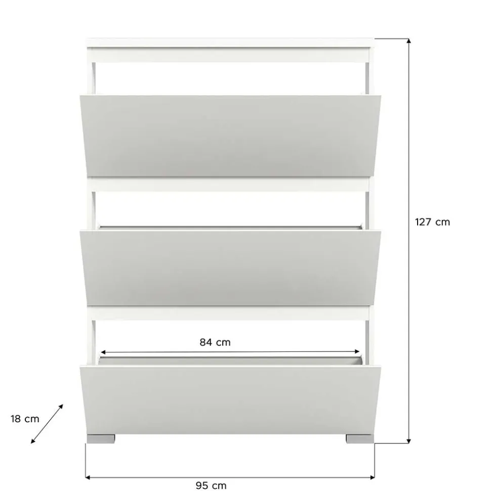 Weißer Garderobenschuhschrank Filicudio