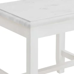 Weißer Holzhocker Mures
