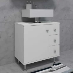 Weißer Waschbeckenschrank Osmin