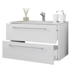 Weißer Waschbeckenschrank Selami