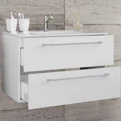 Weißer Waschbeckenschrank Selami