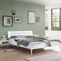 Weißes Bett 140x200 cm Zonga