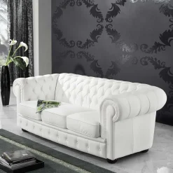 Weißes Chesterfield Sofa Jymm