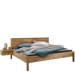 Wildeiche Doppelbett massiv Snoba