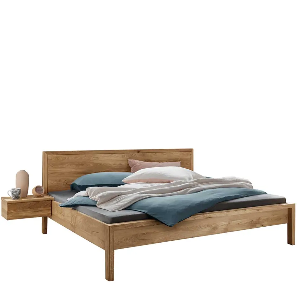 Wildeiche Doppelbett massiv Snoba