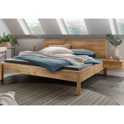 Wildeiche Doppelbett massiv Snoba