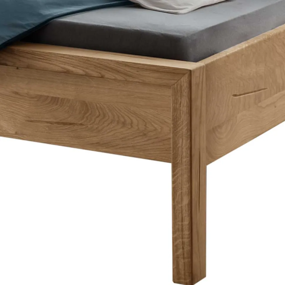Wildeiche Doppelbett massiv Snoba