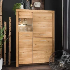 Wildeiche Highboard Divrina