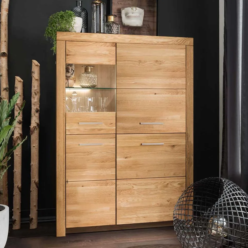 Wildeiche Highboard Divrina