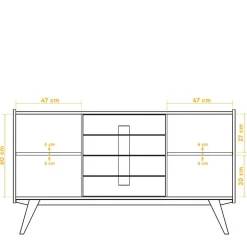 Wildeiche Sideboard Carilla