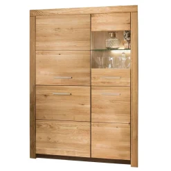 Wildeiche Vitrinenschrank Divrina