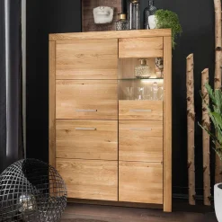 Wildeiche Vitrinenschrank Divrina
