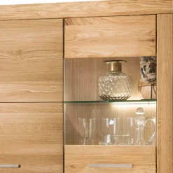 Wildeiche Vitrinenschrank Divrina