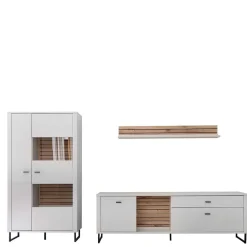 Wohnwand weiß modern Polar