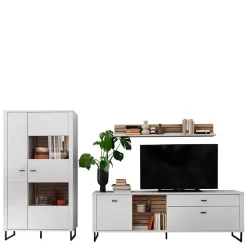 Wohnwand weiß modern Polar