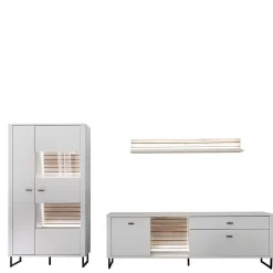 Wohnwand weiß modern Polar