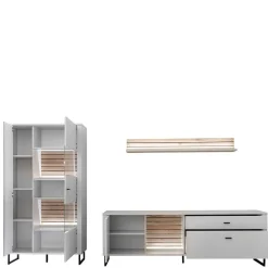 Wohnwand weiß modern Polar