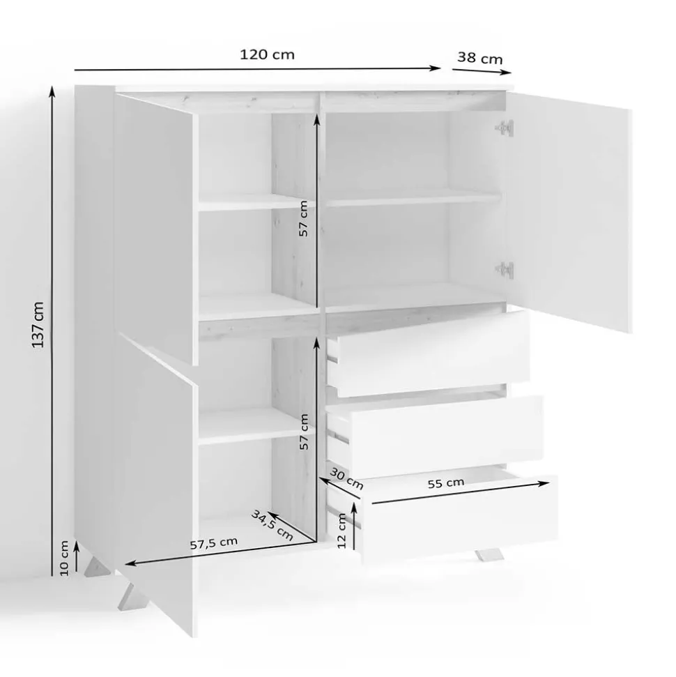 Wohnzimmer Highboard Pirate