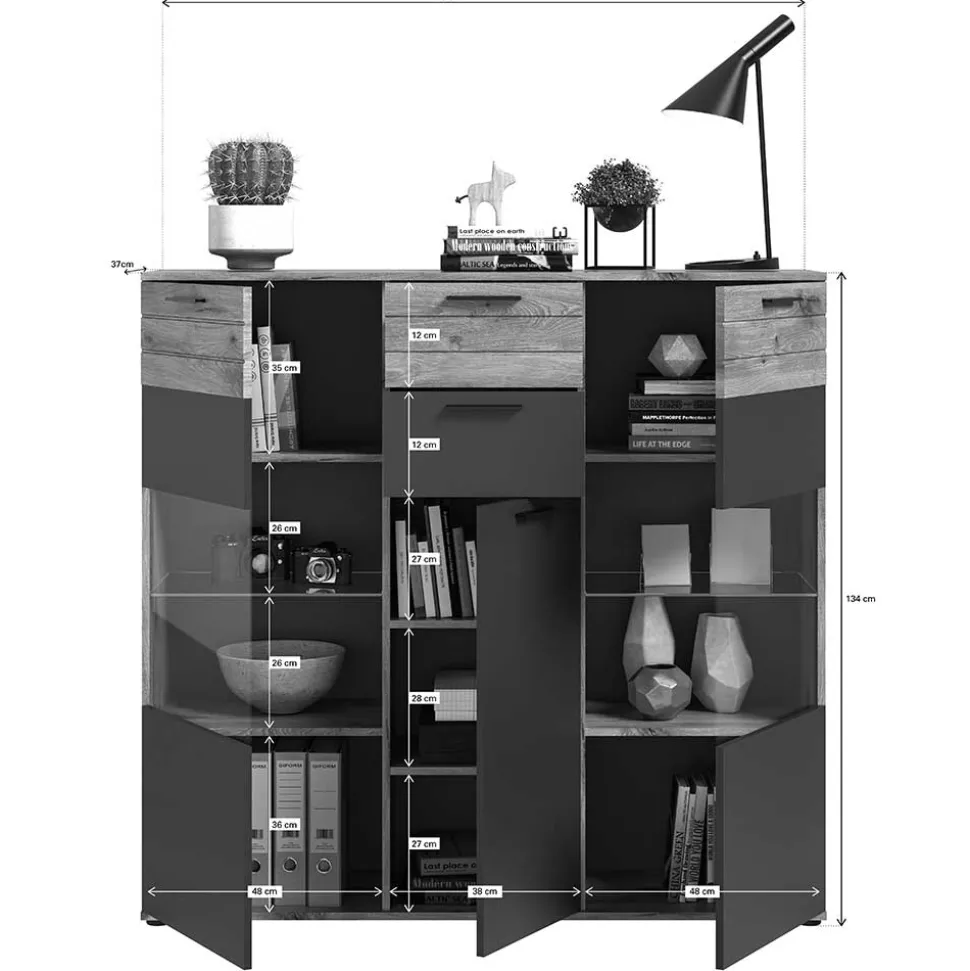 Wohnzimmer Highboard Plestna