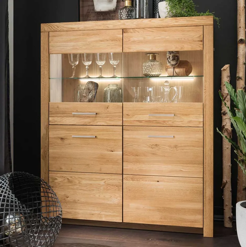 Wohnzimmer Highboard Wildeiche Divrina