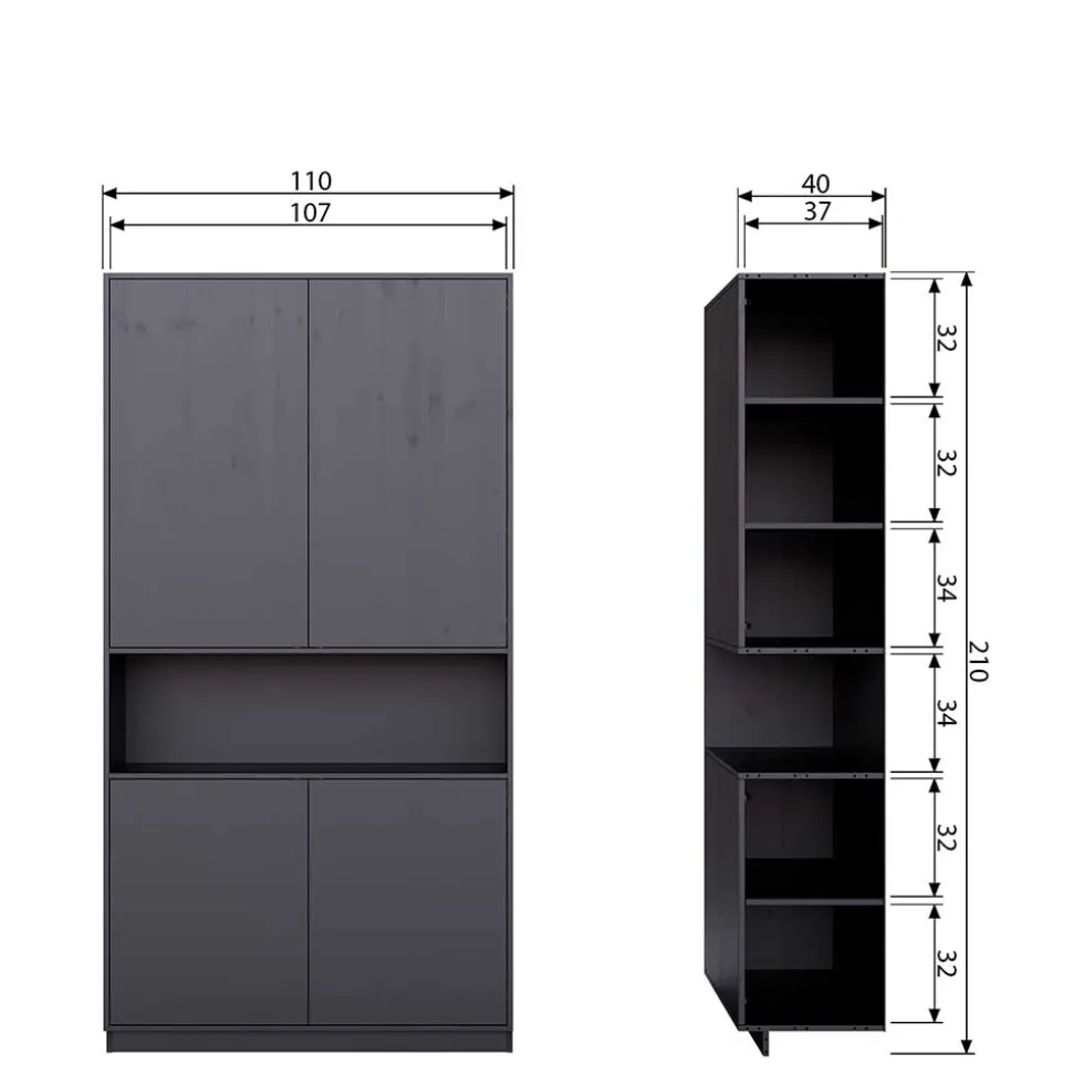 Wohnzimmer Hochschrank Vreino