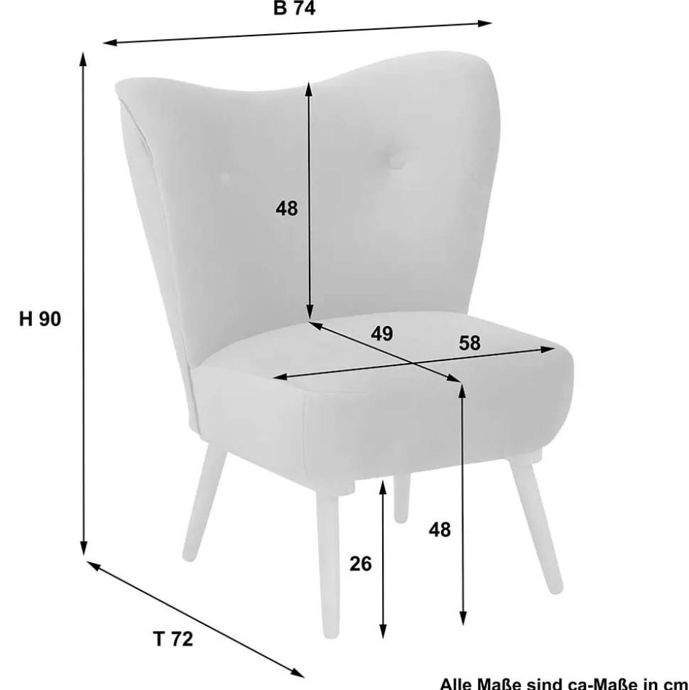 Wohnzimmer Sessel dunkelblau Bechir