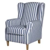 Wohnzimmer Sessel Streifen Taba