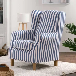 Wohnzimmer Sessel Streifen Taba