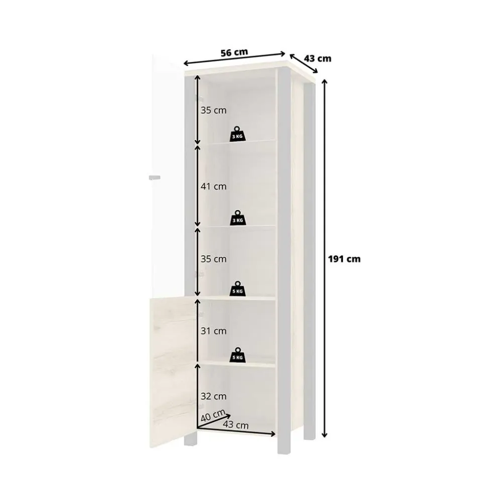 Wohnzimmer Vitrinenschrank Conru