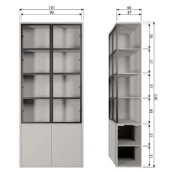 Wohnzimmer Vitrinenschrank Edmonda