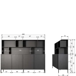 Wohnzimmerschrank mit offenen Fächern Banyo