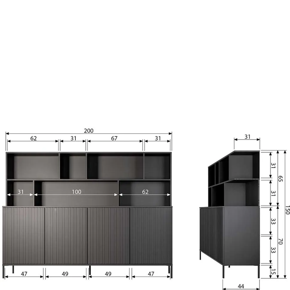 Wohnzimmerschrank mit offenen Fächern Banyo