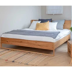 140x200 cm Bett Eiche geölt Kojas