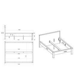 140x200 cm Bett Studiana