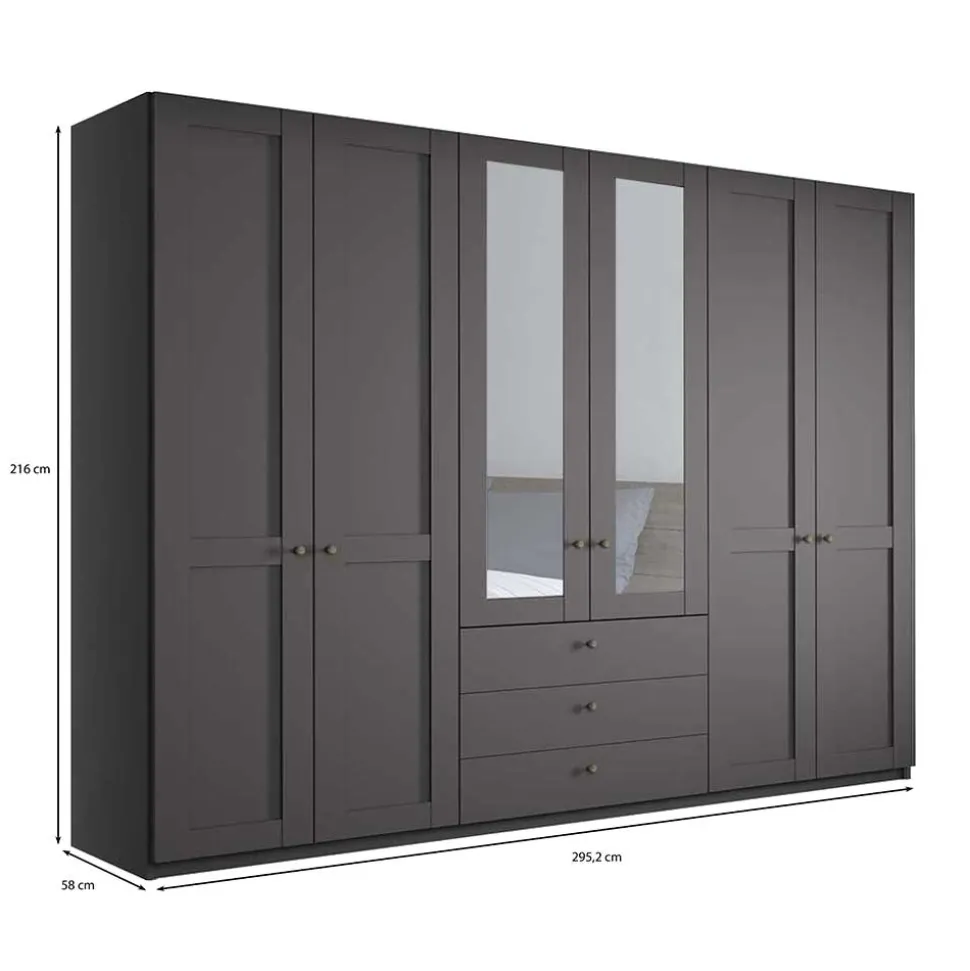 XL Kleiderschrank mit Spiegeln Hierro