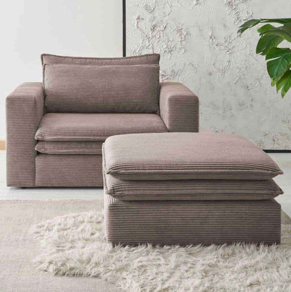 XL Sessel mit Hocker Mejan