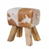 Ziegenfell Hocker Metallo