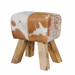 Ziegenfell Hocker Metallo
