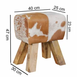 Ziegenfell Hocker Metallo